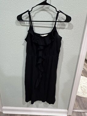 Old Navy Black Ruffle-Front Spaghetti Strap Mini Dress